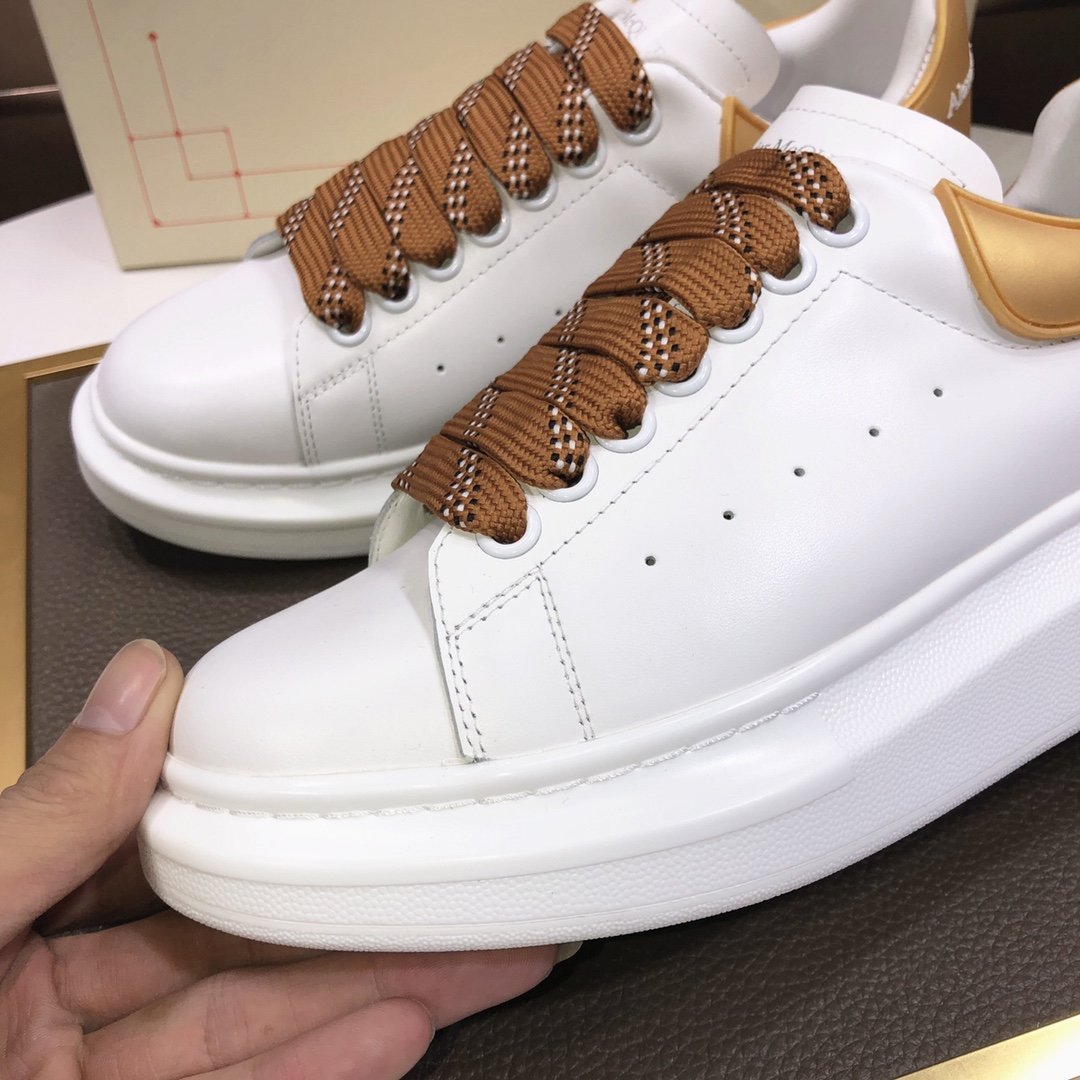 ALEXANDER MCQUEEN BIANCHE E MARRONCINO,LACCI IN MARRONCINO
